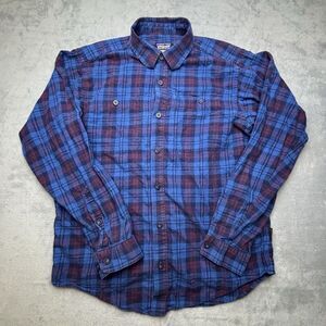 Patagonia Shirt Men's Small BluePlaid Button Up Flannel Long Sleeve Organic‎